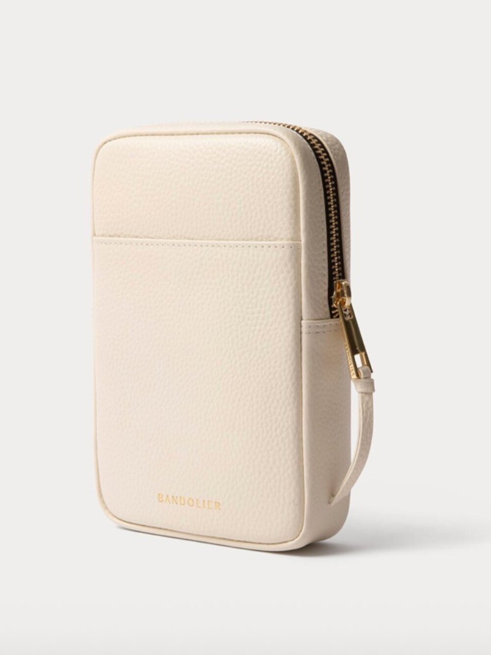 NIB BANDOLIER Large Expanded Pouch Ivory/Gold, $118